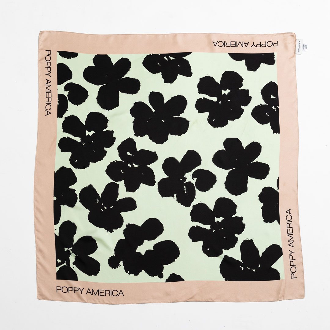 Diseño gráfico y estampado textil de pañuela para Poppy America. G47 Studio. España